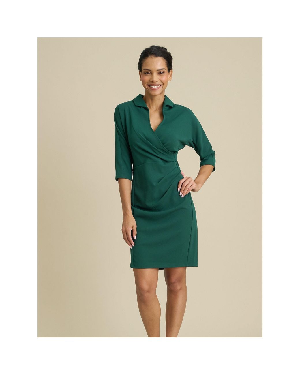 Gina Bacconi Green Arline Tailored Dress