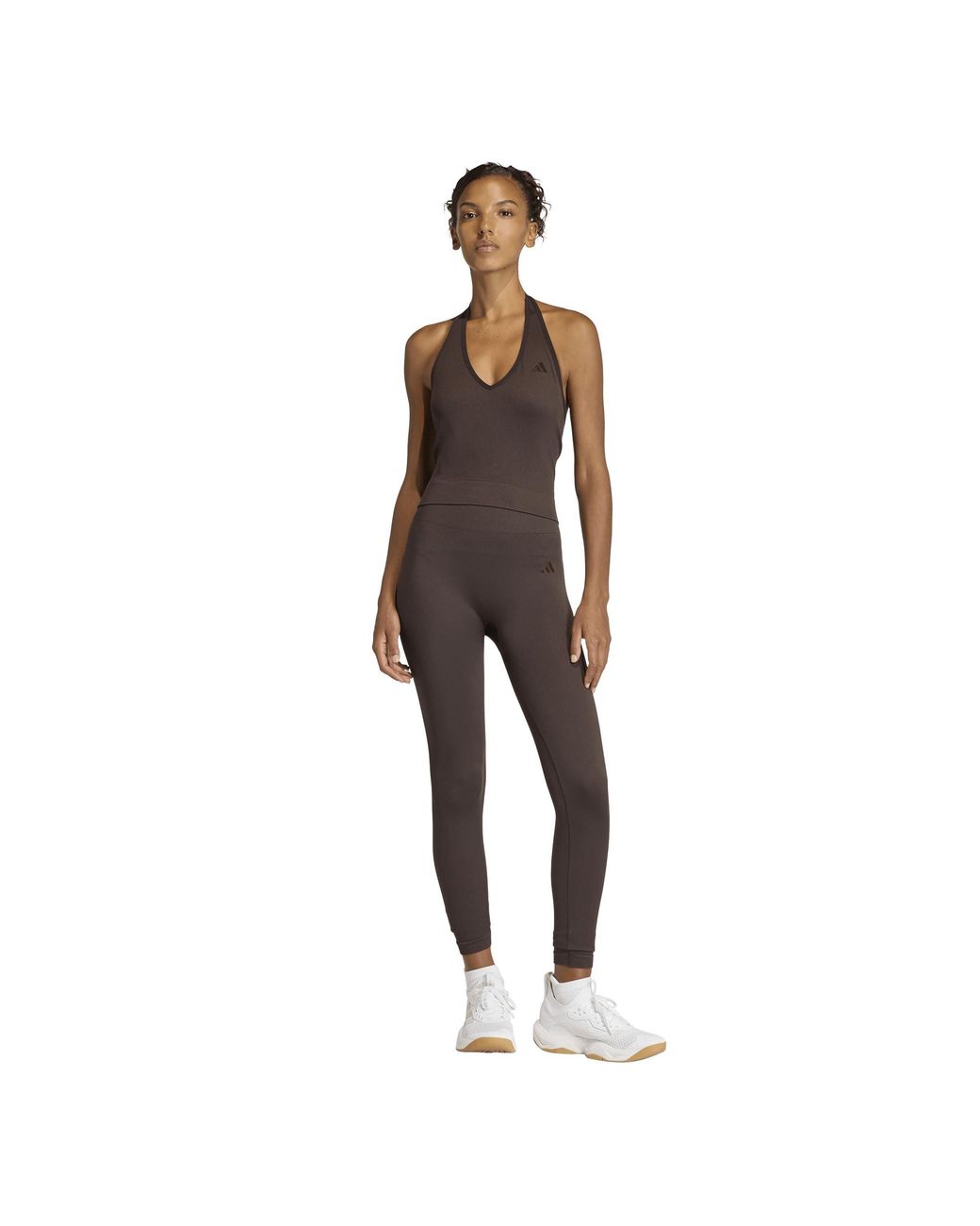 Adidas Gray Workout Essentials Full-Length Knit Leggings
