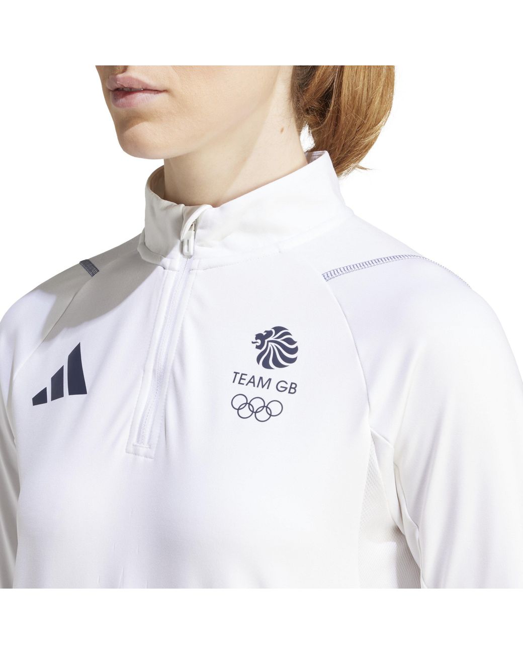 Adidas White Team Gb Performance Tracksuit Top