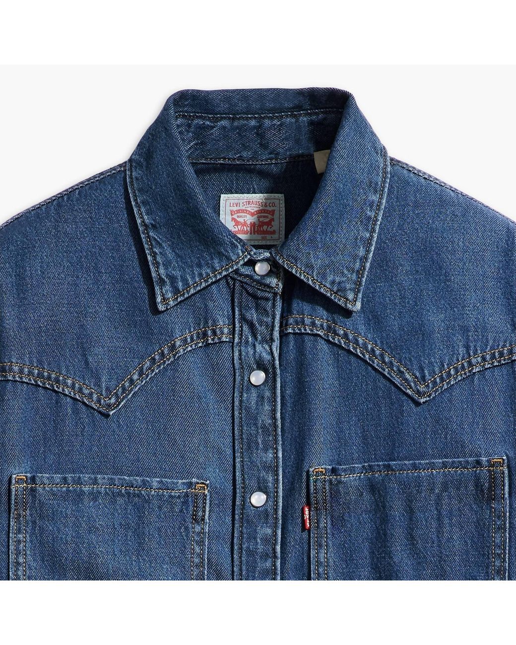 Levi's Blue Teodora Western Long-Sleeve Denim Shirt