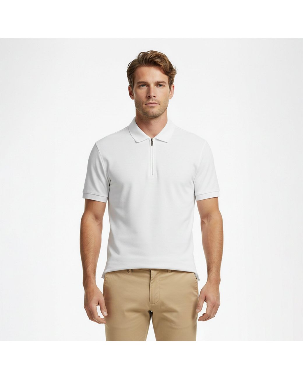 Tommy Hilfiger White Dc Zipped Short Sleeve Polo Shirt for men