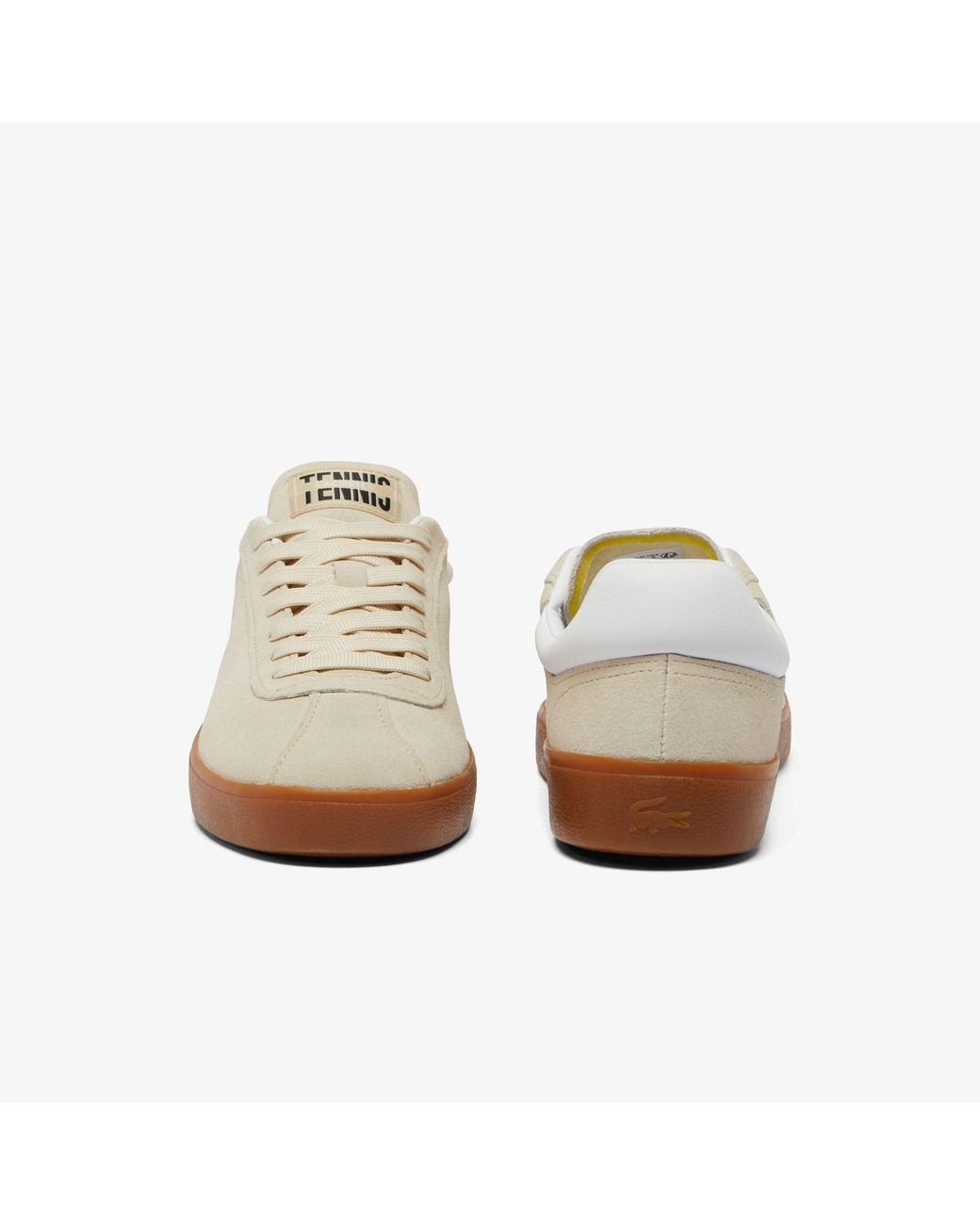 Lacoste White Baseshot Suede Trainers Size 7.5 for men