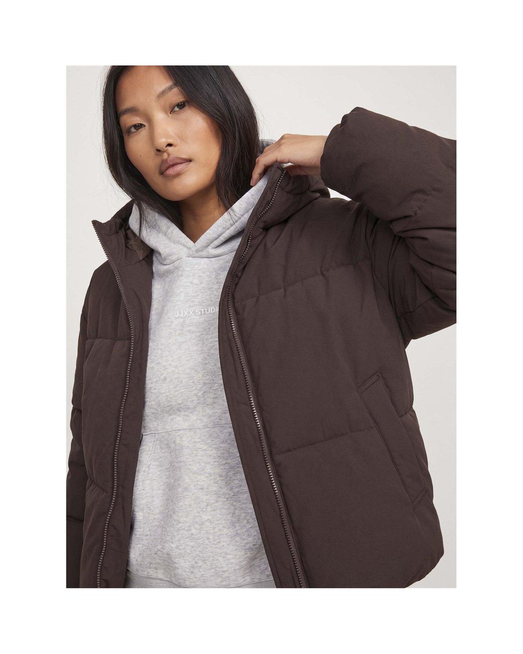 JJXX Brown Galaxy Puffer Jacket