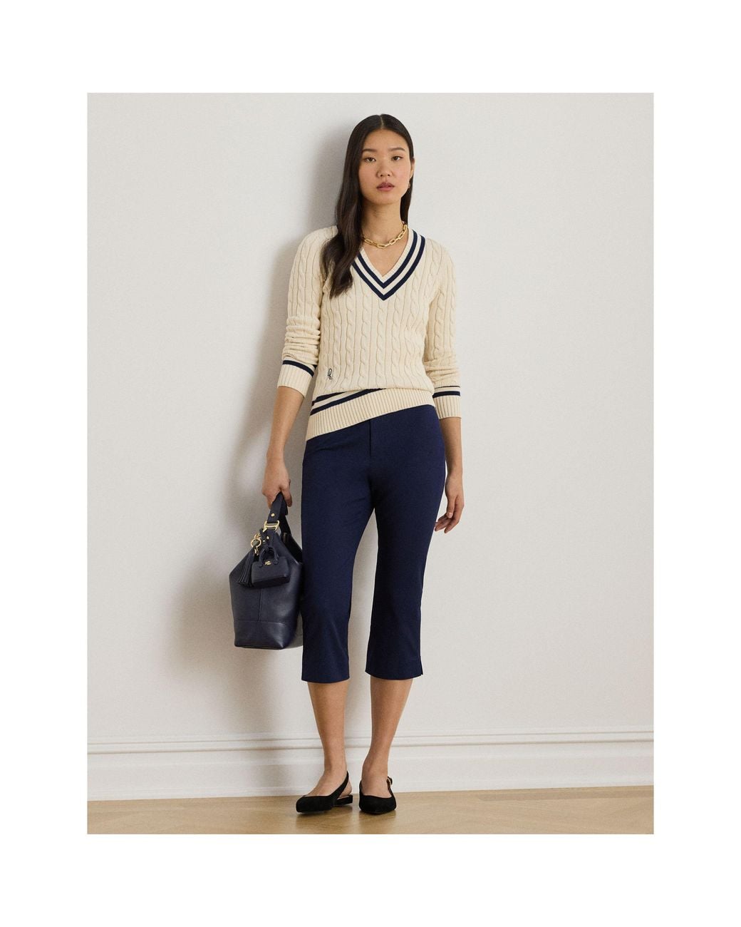 Ralph Lauren White Crew Neck Jumper