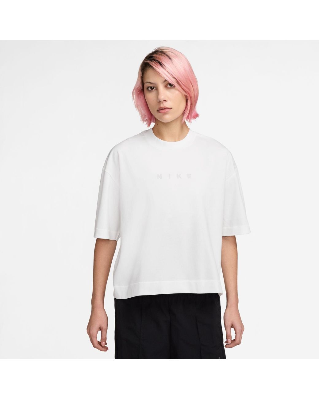 Nike White Nsw Luxe Short-Sleeve Cotton Boxy T-Shirt