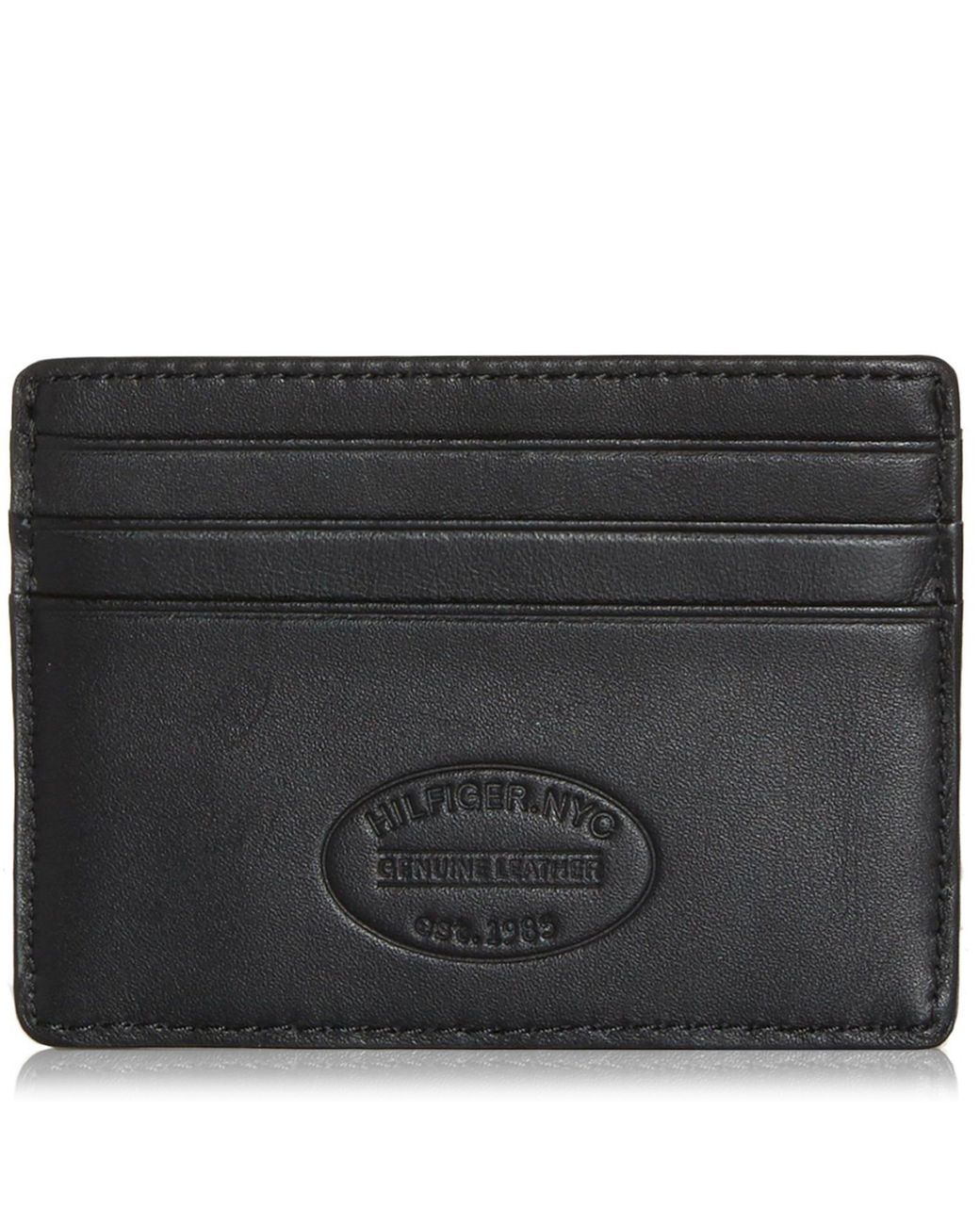 Tommy Hilfiger Black Leather Card Holder for men