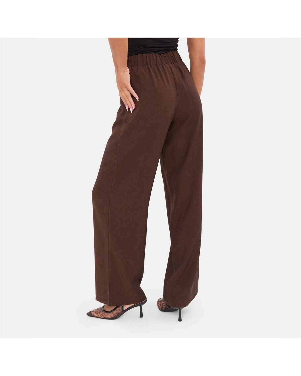 I Saw It First Brown Straight Leg Trouser