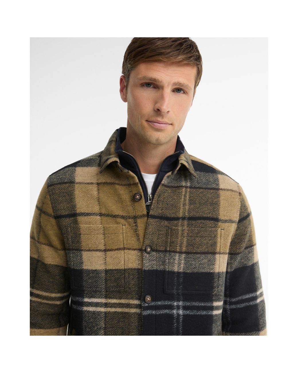 Barbour Green Woodlane Wool Overshirt for men
