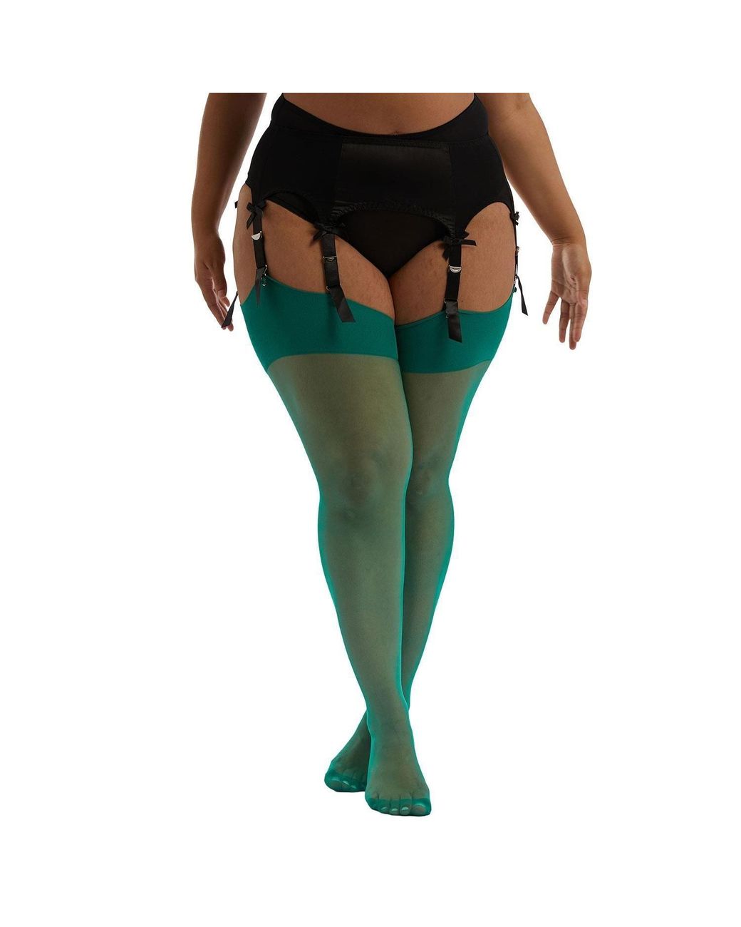 Playful Promises Green Emerald Seamed Stocking