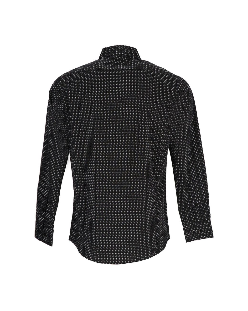 Scotch & Soda Black And Pattern Long Sleeve Shirt Collar for men