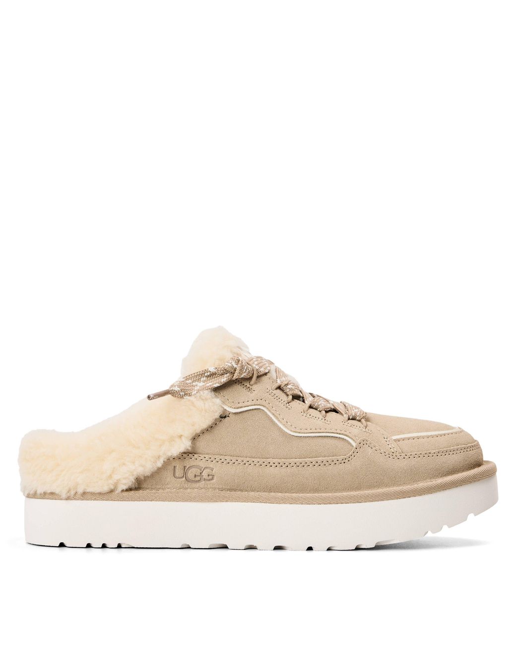 Ugg Natural Lowmel Suede Mule Slippers