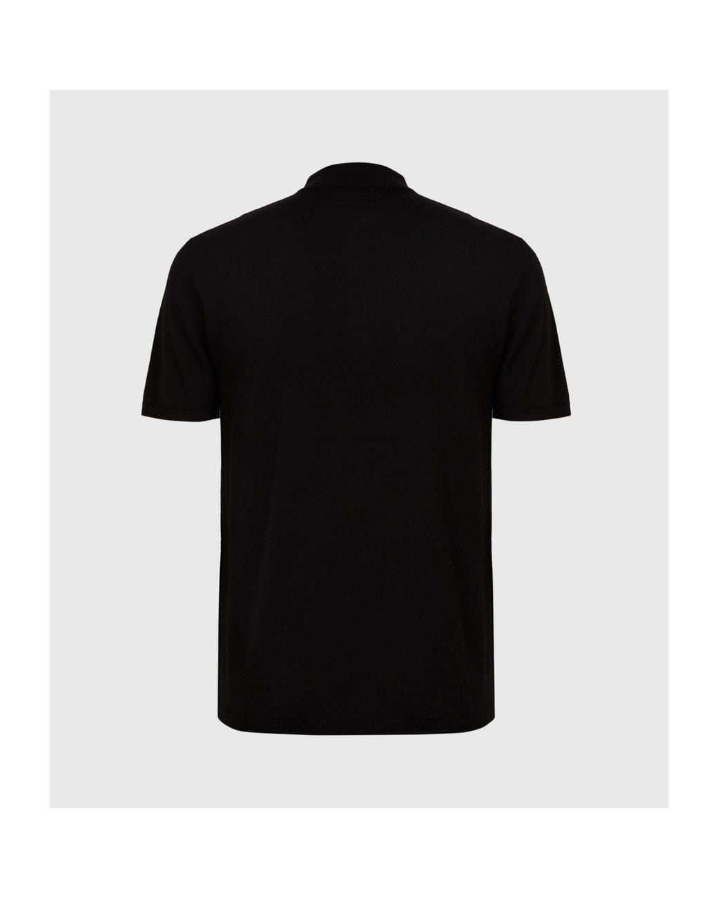 AllSaints Black Mode Merino Short Sleeve Polo for men