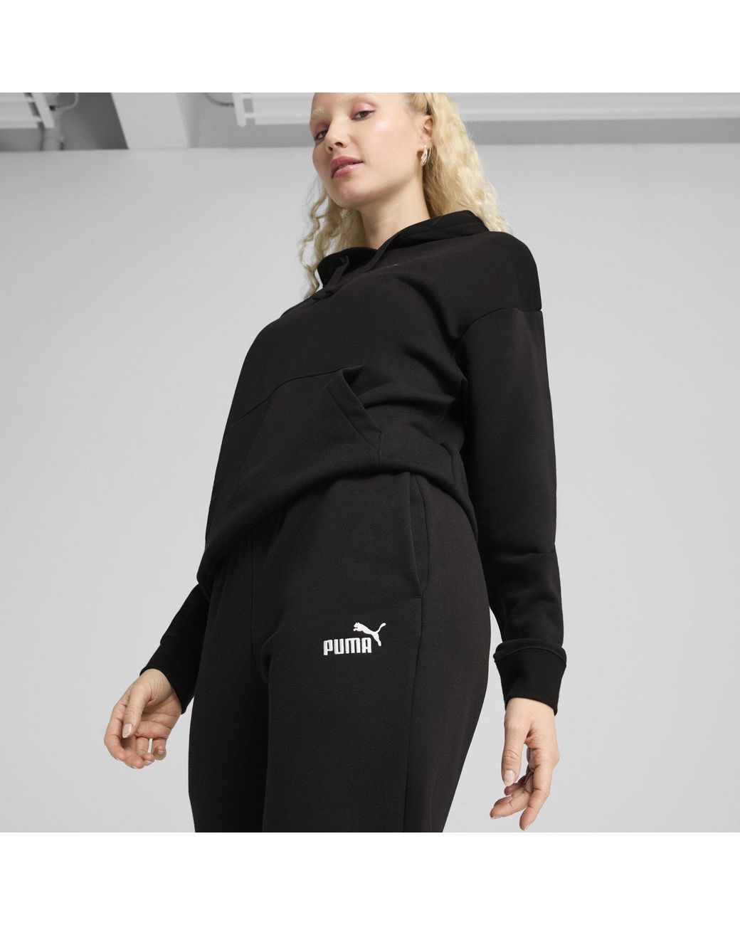 PUMA Black Essentials Logo Slim Trousers