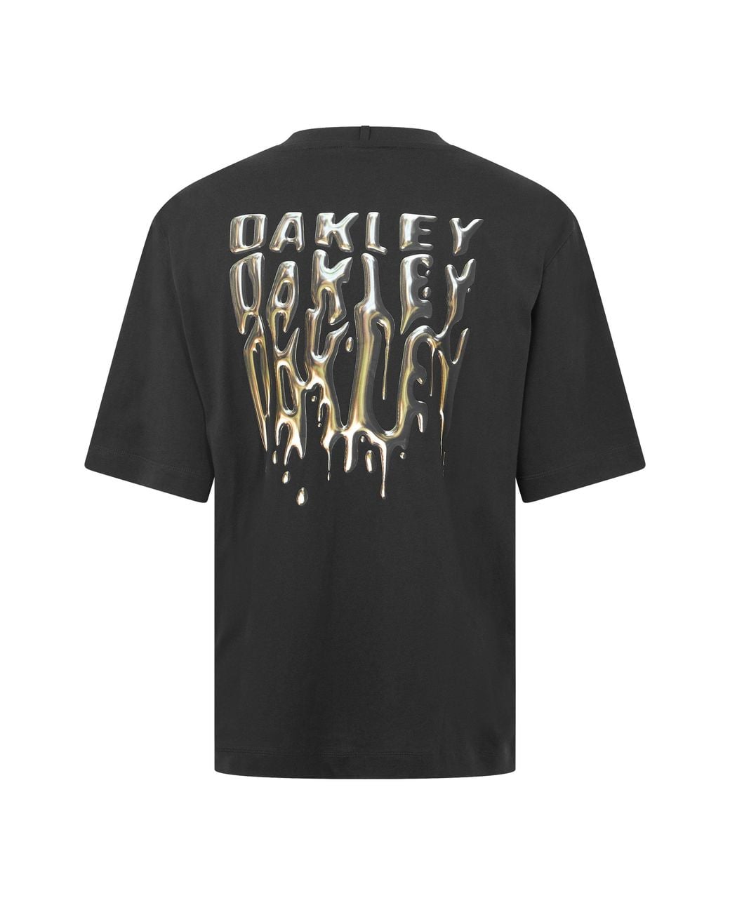 Oakley Black Stacked Metal Cotton Short-Sleeve T-Shirt for men