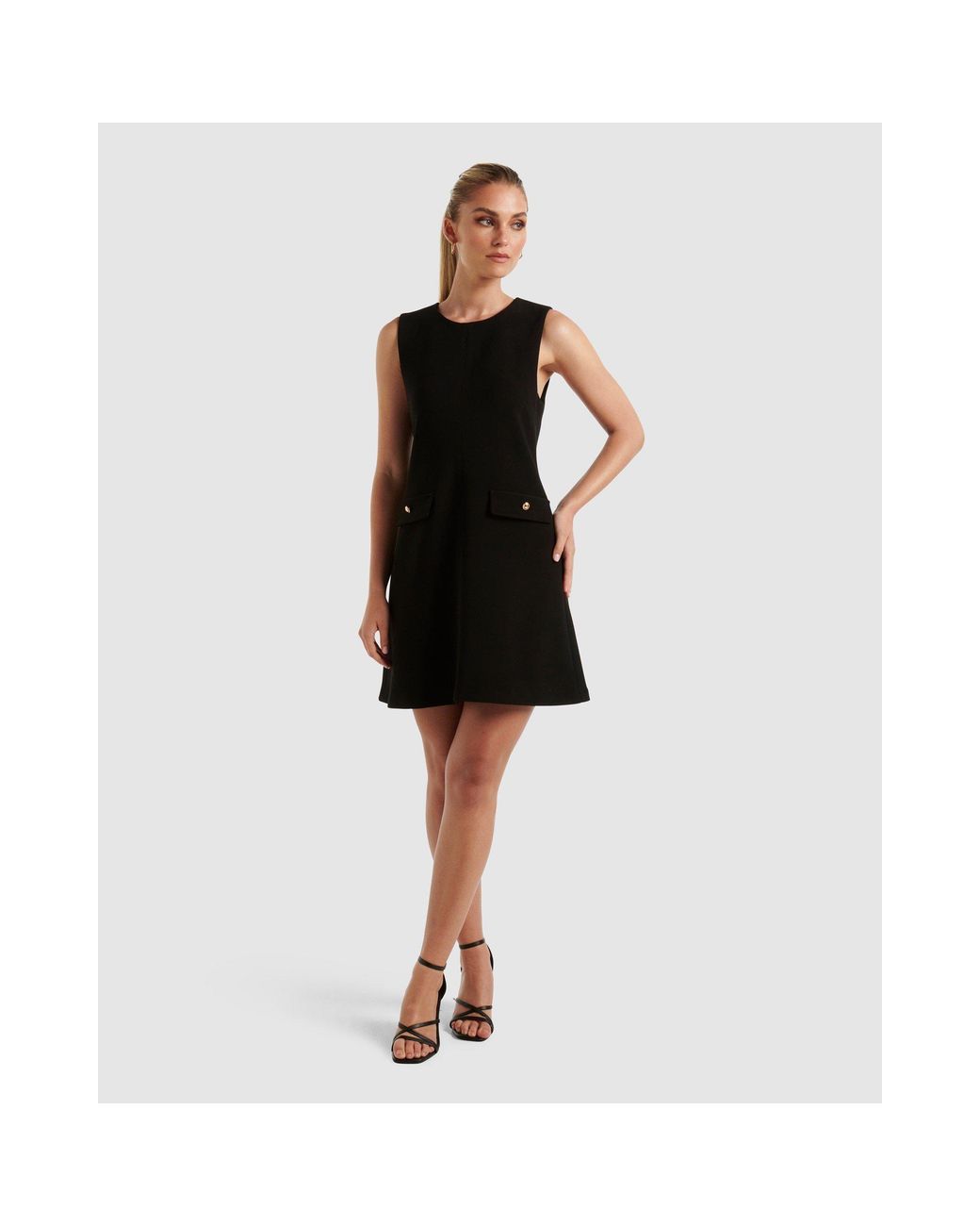 Forever New Black Workwear Mini Tea Dress