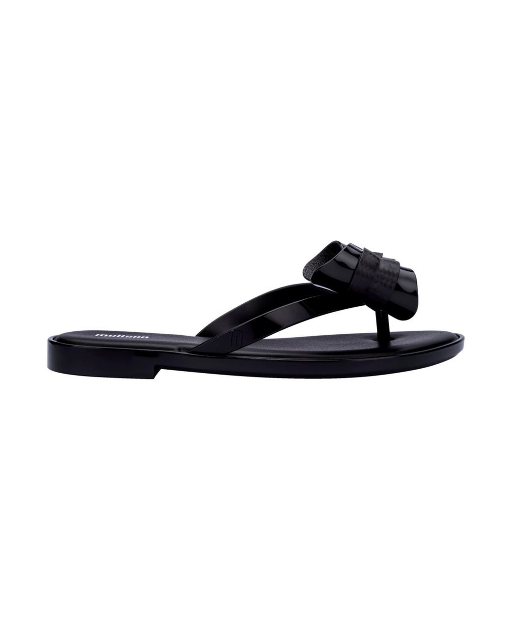 Melissa Black Slim Flat Sandals