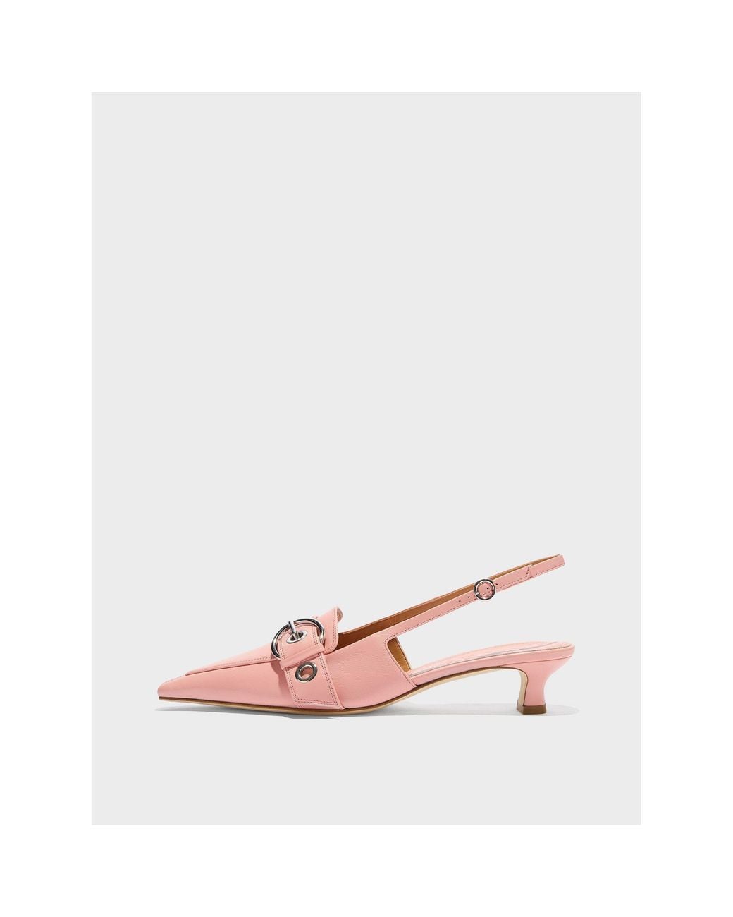 Aeyde Pink Davina Nappa Kitten-Heel Slingbacks