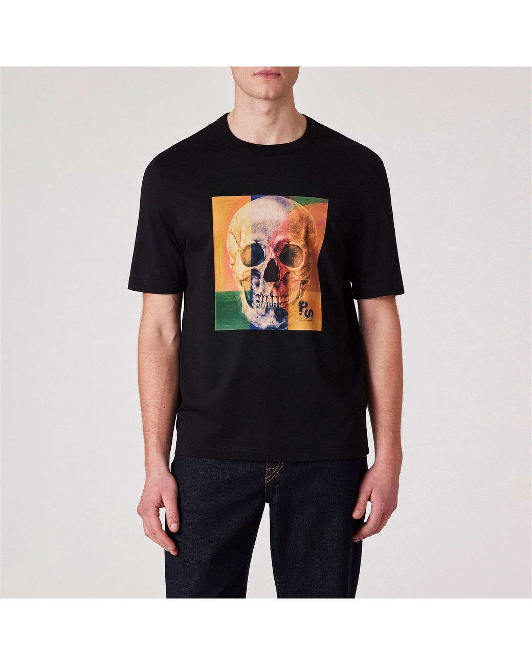 Paul Smith Black Skull Graphic Print T-Shirt for men