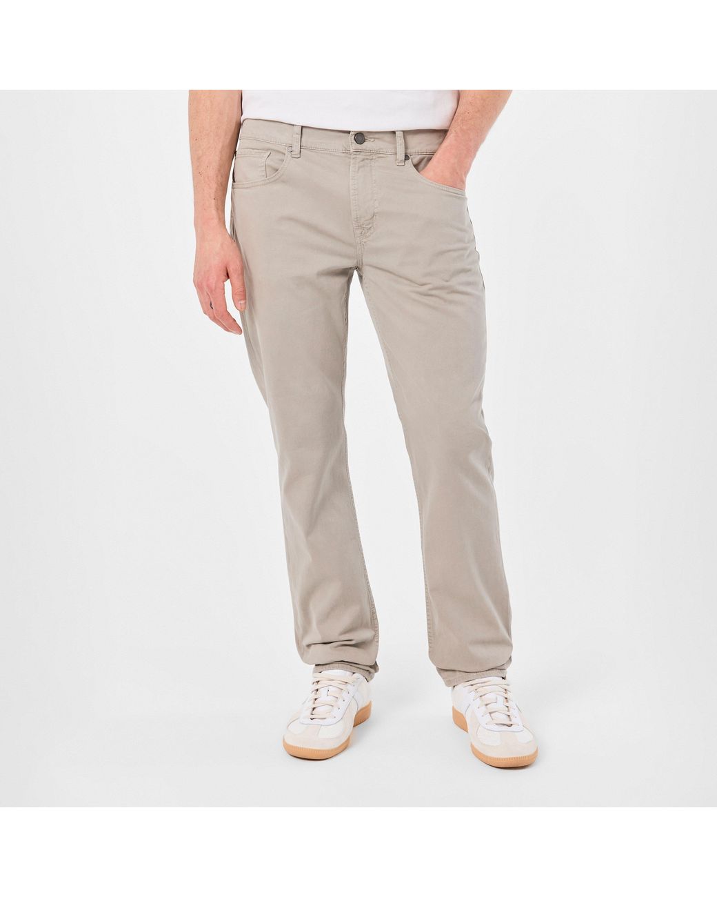 7 For All Mankind Gray Sateen Straight Leg Trouser for men