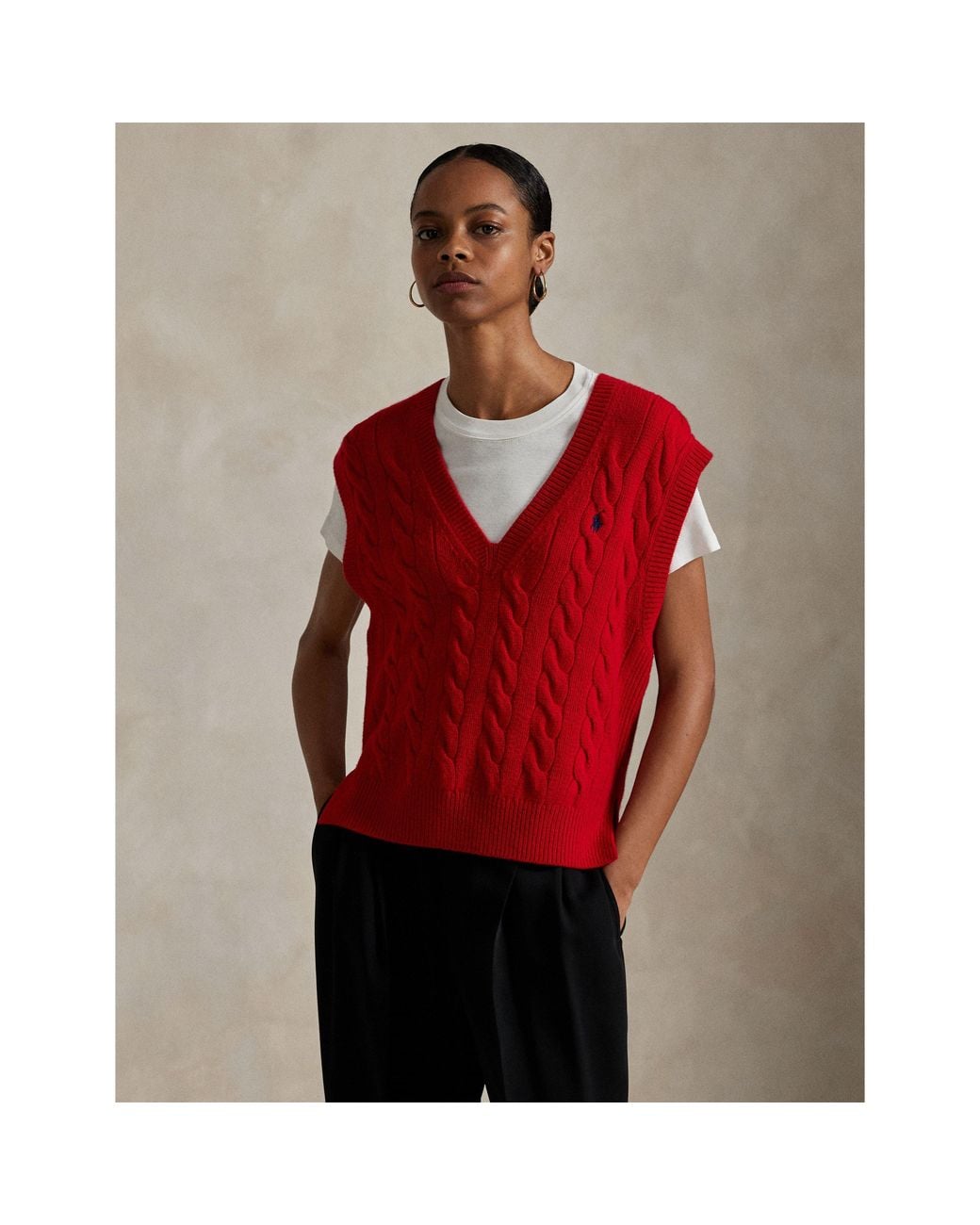 Polo Ralph Lauren Red Knitted Sweater Vest