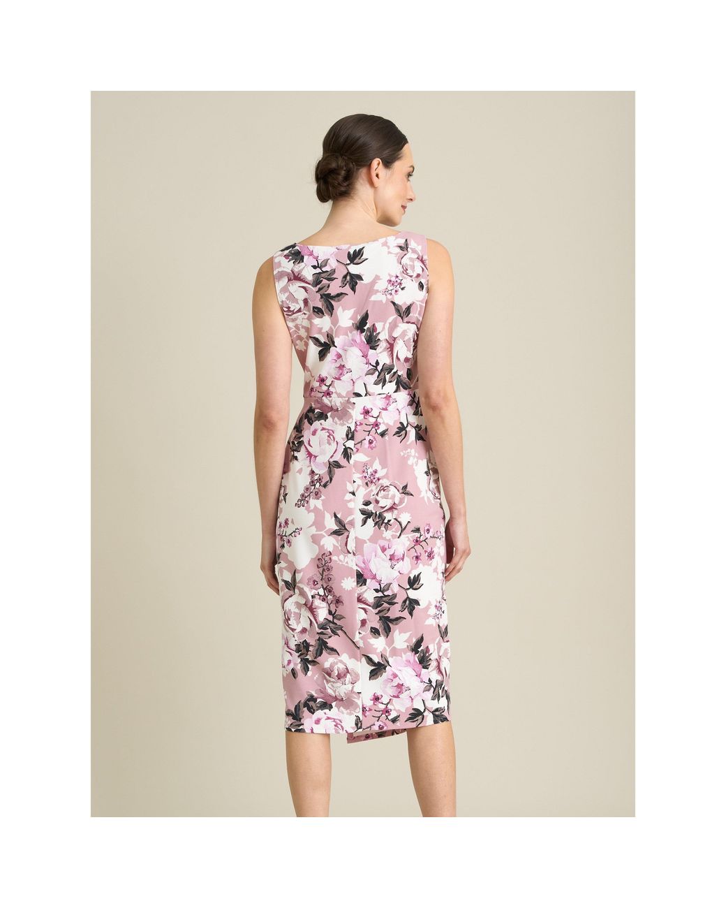 Gina Bacconi Pink Roma Twist Knot Floral Dress