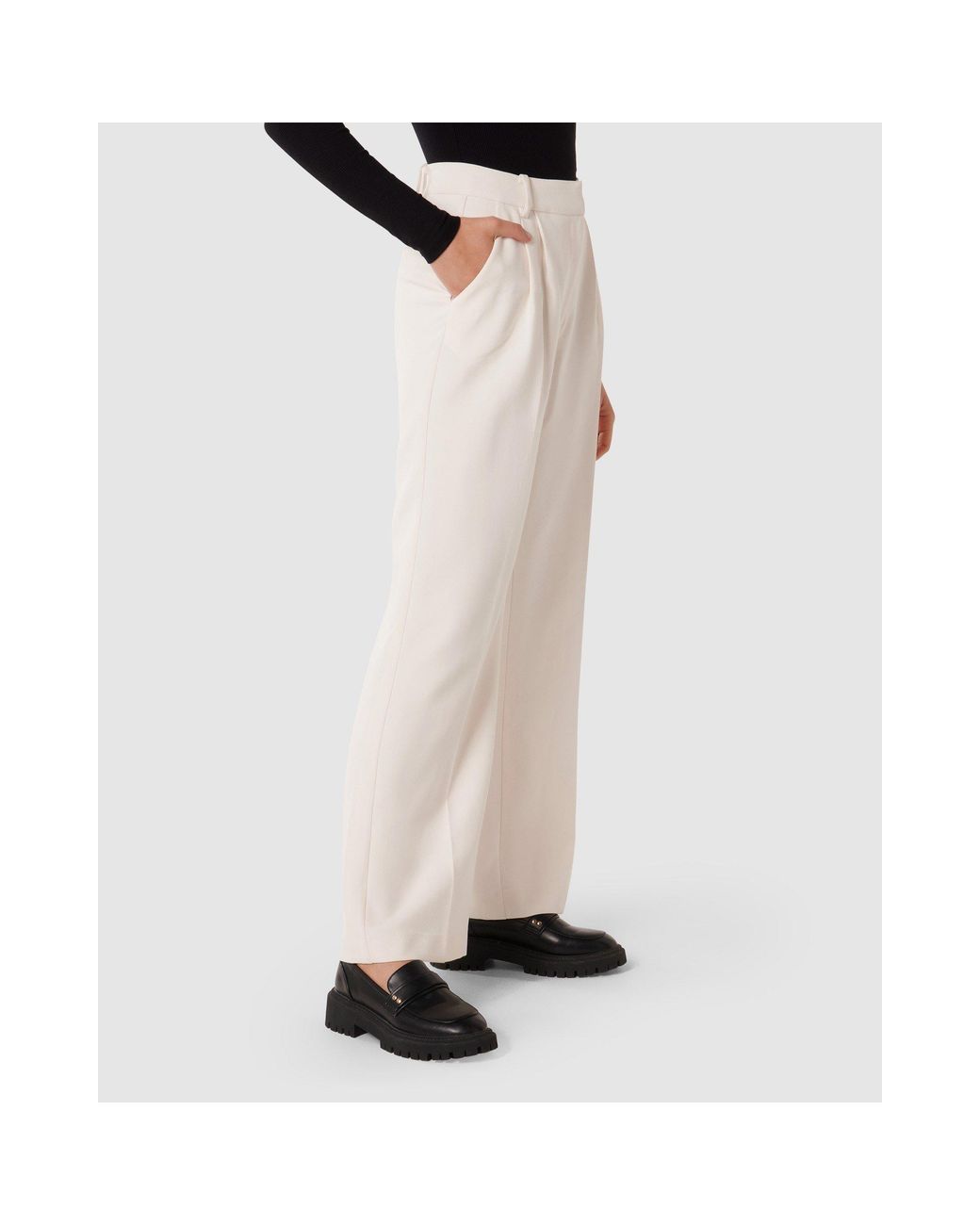Forever New White Tessa Straight Leg Pants