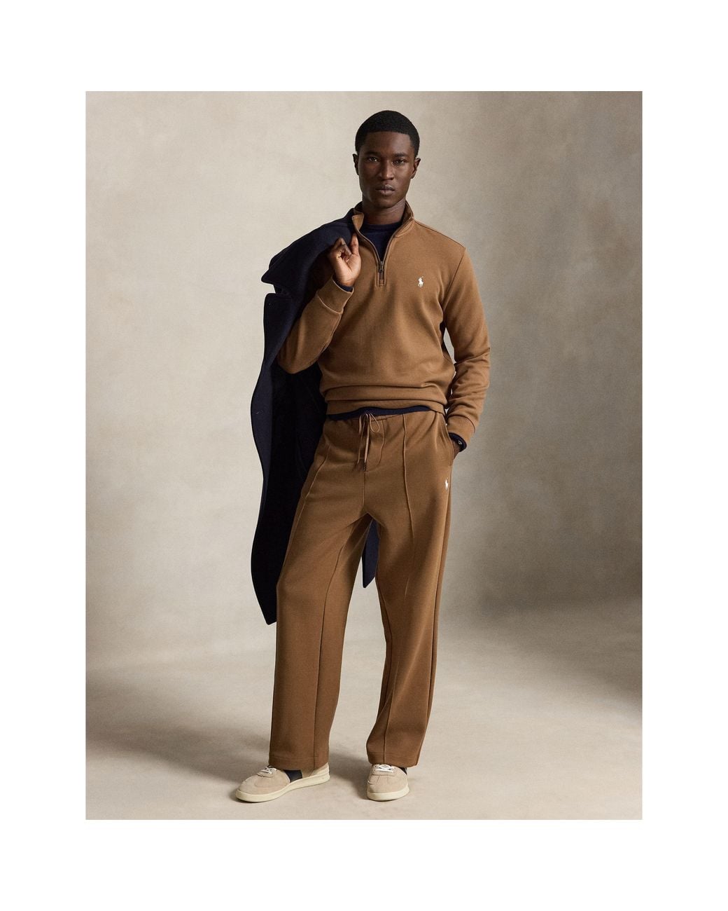 Polo Ralph Lauren Brown Tech 1/4 Zip Fleece for men