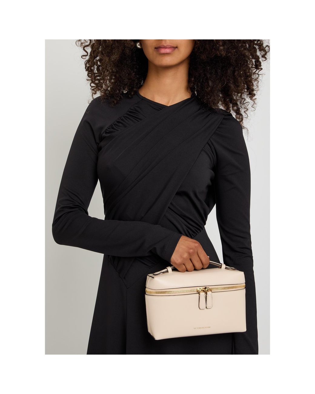 Victoria Beckham Black Long-Sleeve Wrap Dress