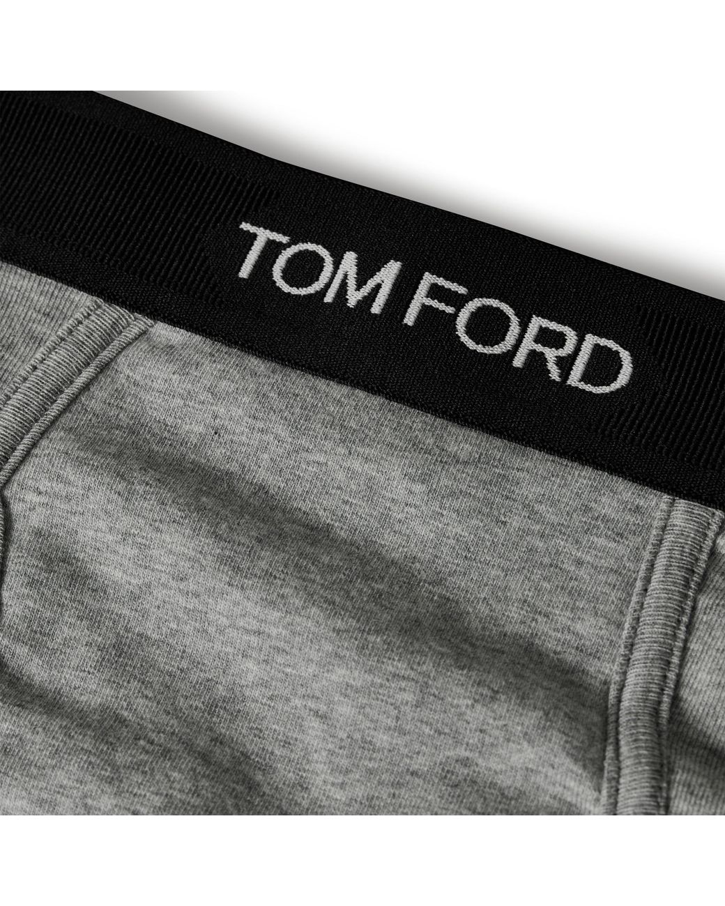 Tom Ford Gray Plain Cotton Briefs, 2-Pack for men