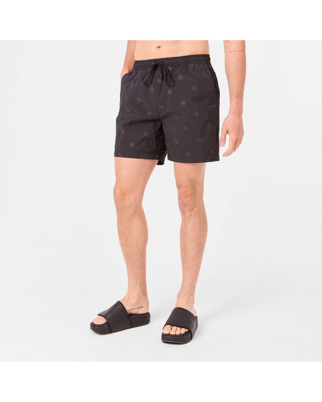 Boss Black Jean 01 Denim-Inspired Quick-Drying Swim Shorts for men