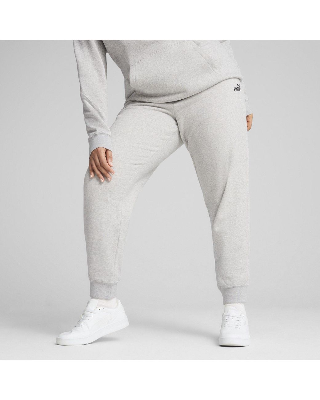 PUMA Gray Essentials Logo Slim Trousers