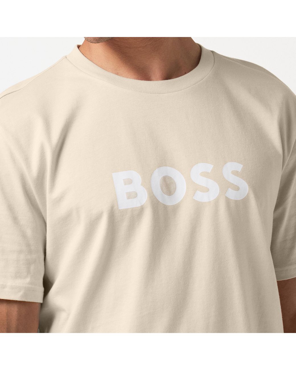 Boss Natural Bodywear Short Sleeve T-Shirt With Logo Print Detail for men