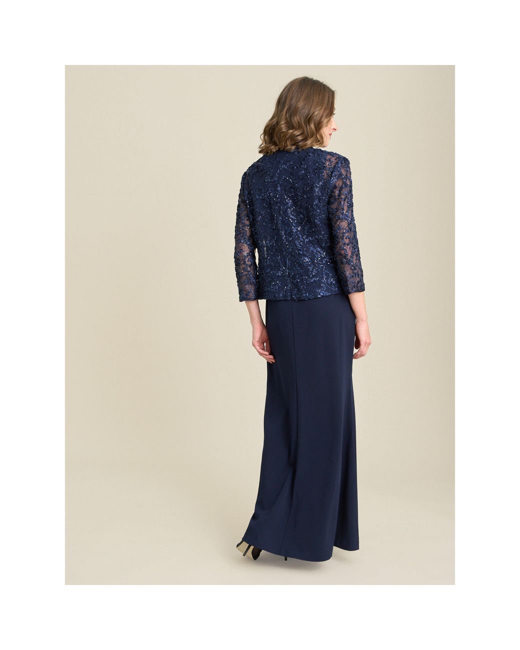 Gina Bacconi Blue Rayla Maxi Dress And Jacket