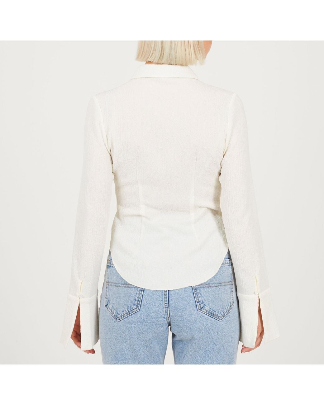Brave Soul White Ladies Long Sleeve Shirt