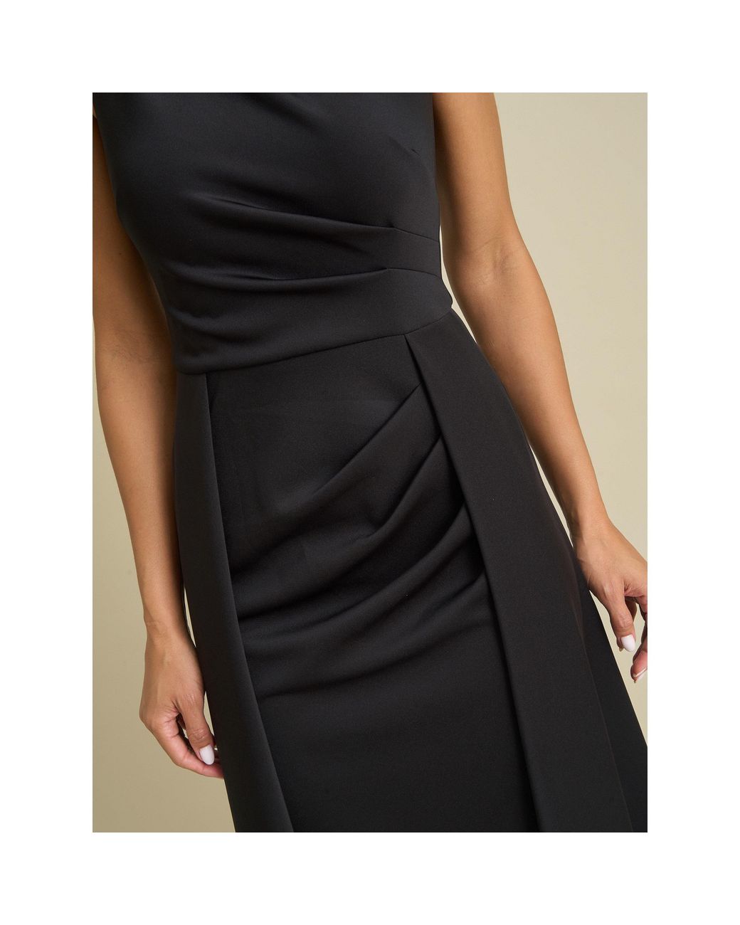 Gina Bacconi Natural Madge One Shoulder Maxi Dress