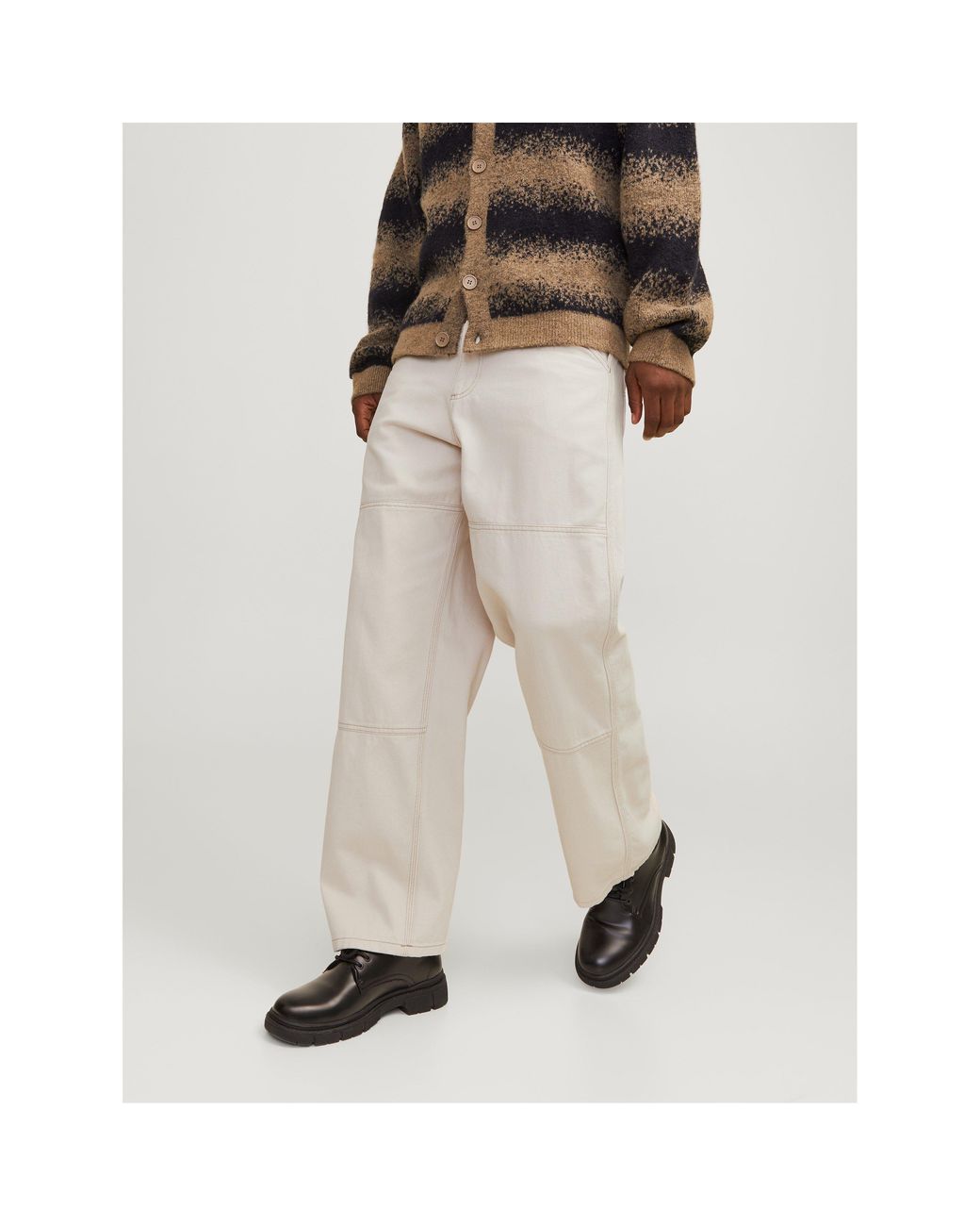 Jack & Jones Natural Owen Wide Leg Trouser for men
