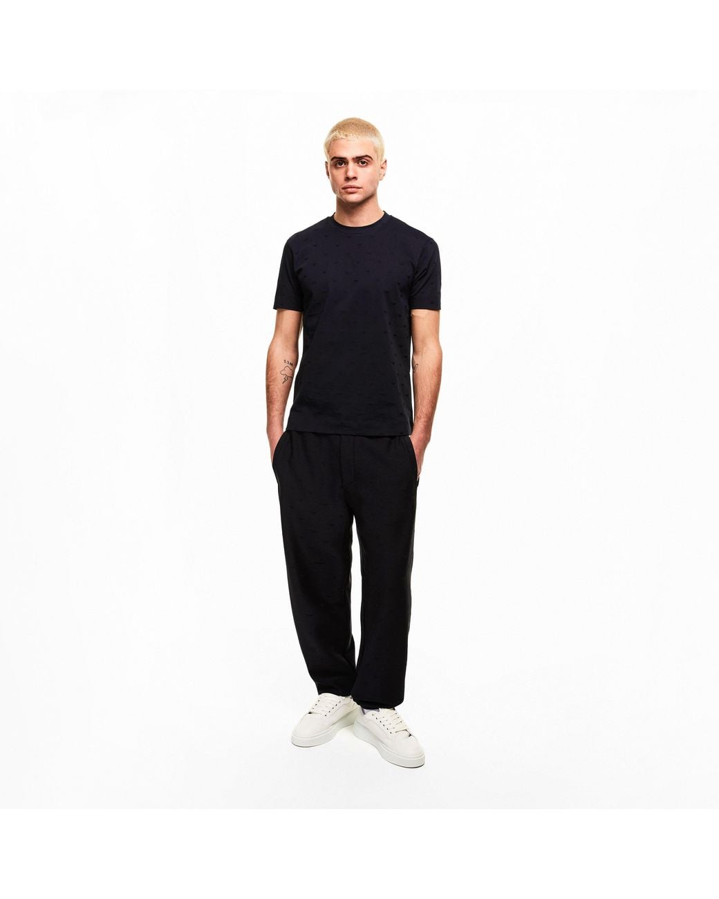 Emporio Armani Blue Closed Hem Fleece Joggers for men