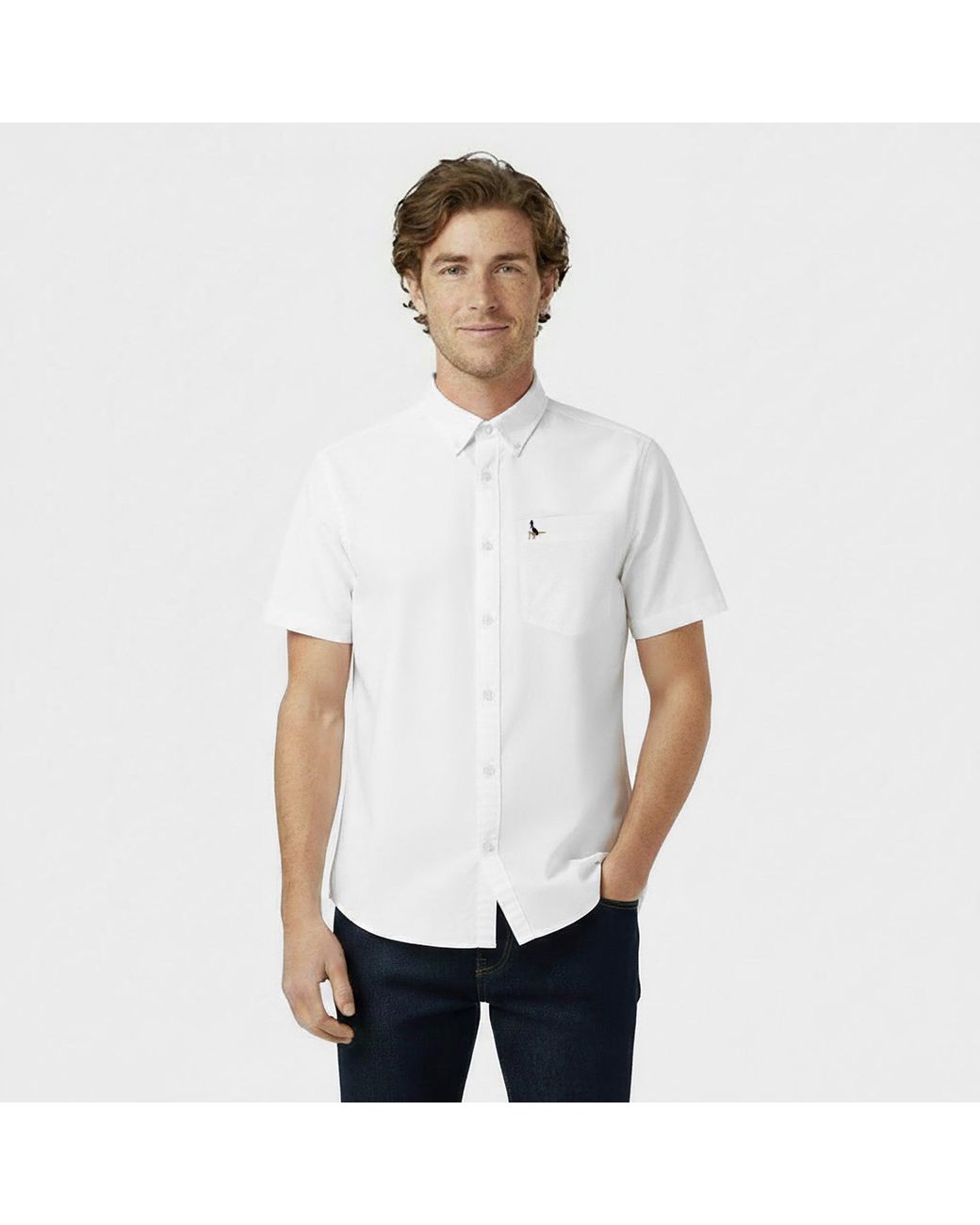 Jack Wills White Short Sleeve Oxford Shirt for men