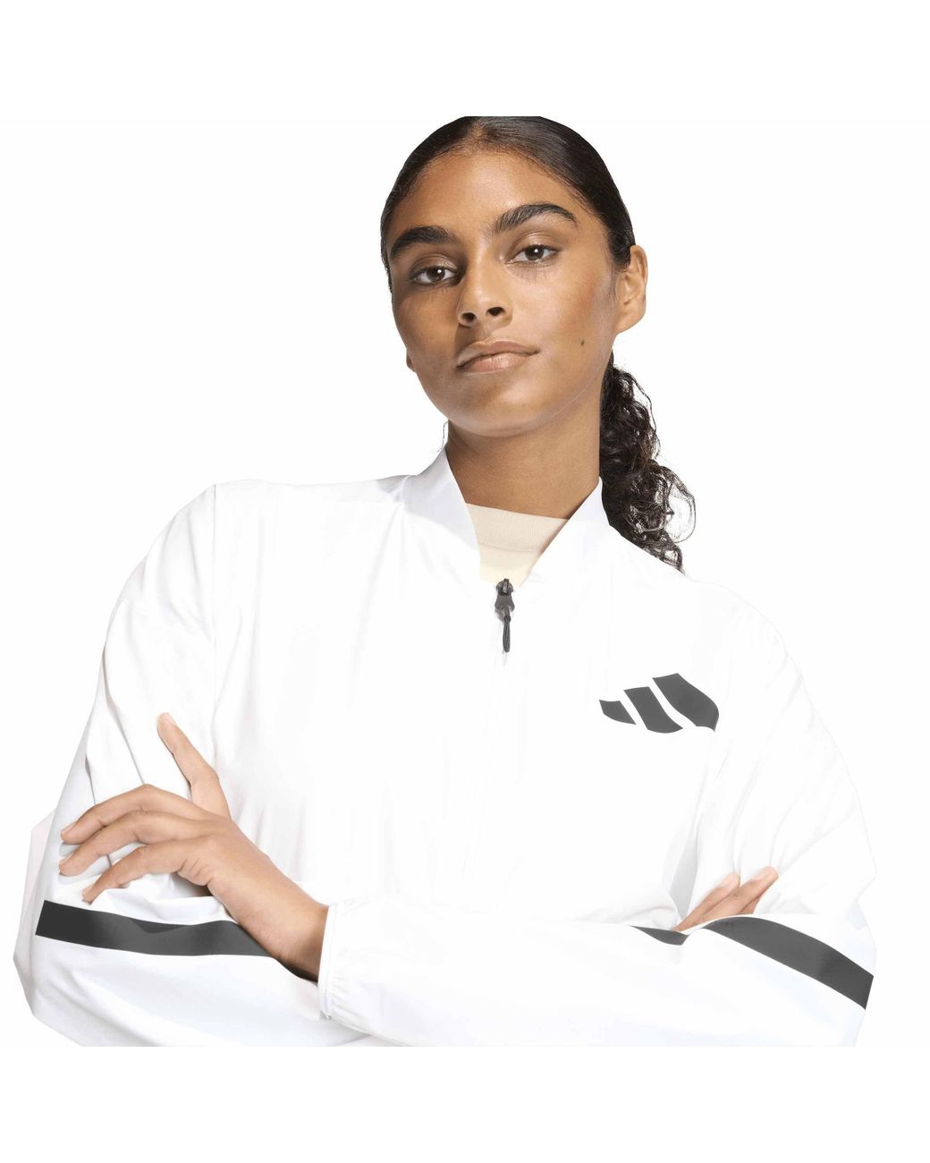 Adidas White Z.N.E. Woven Midweight Bomber Jacket
