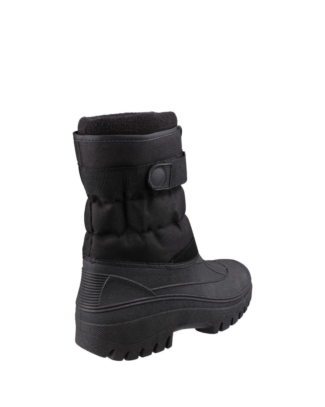 Cotswold Black Chase Touch Fastening And Zip Up Winter Boot
