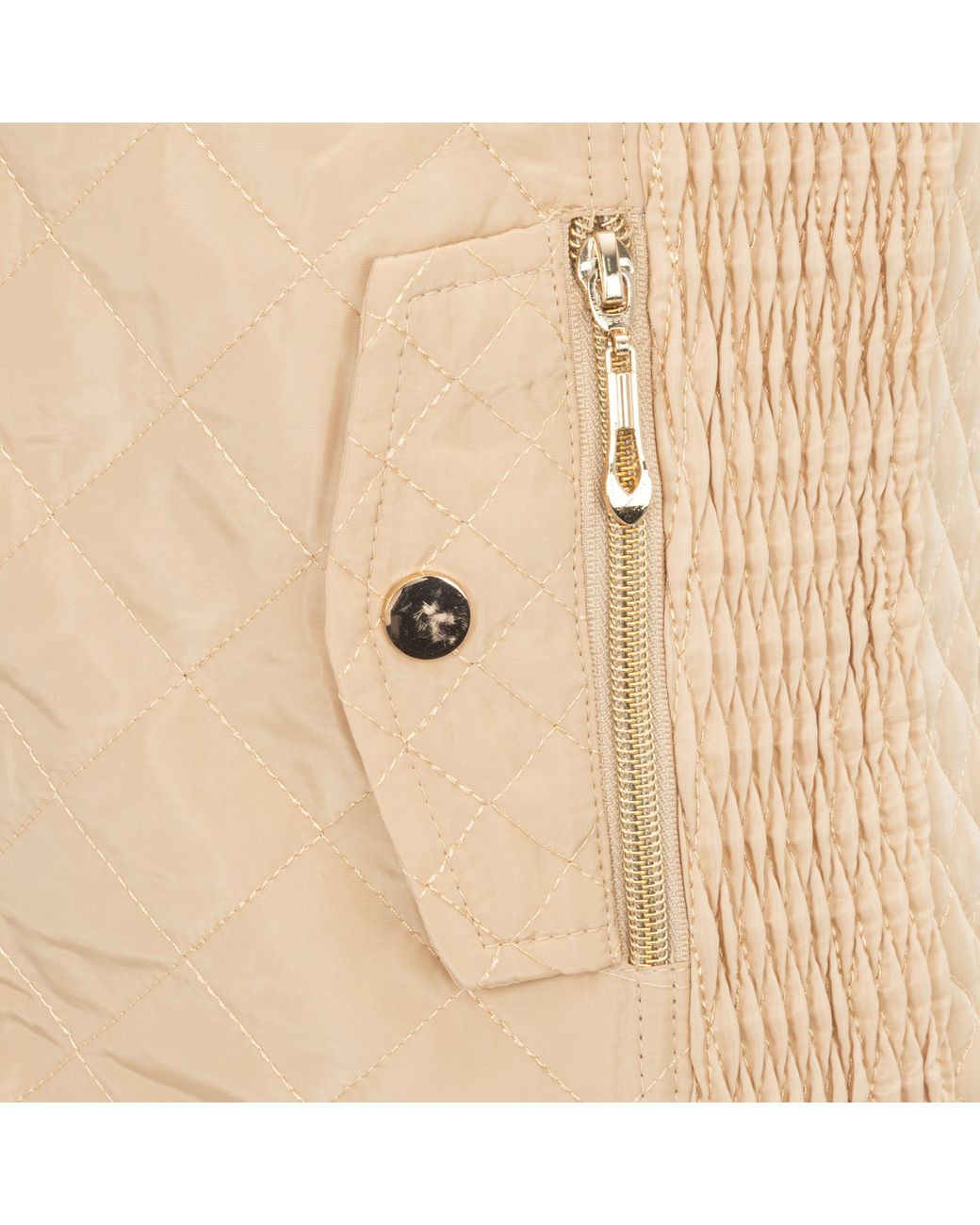 Miso Natural Stand Collar Full Zip Hip Length Gilet