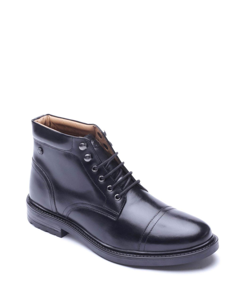 Base London Black Porter Toe Cap Boot for men
