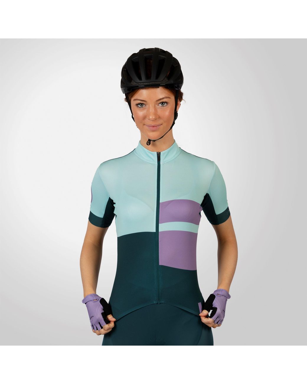 Endura Blue Fs260 Print Short Sleeve Jersey Ladies