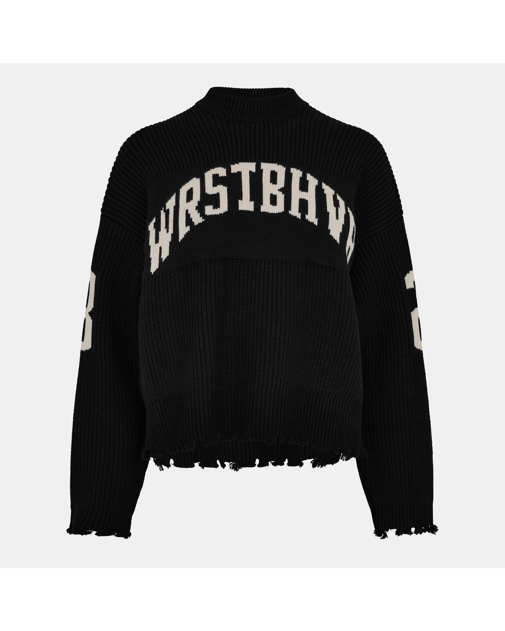 WRSTBHVR Black Minimalist Crew Neck Jumper