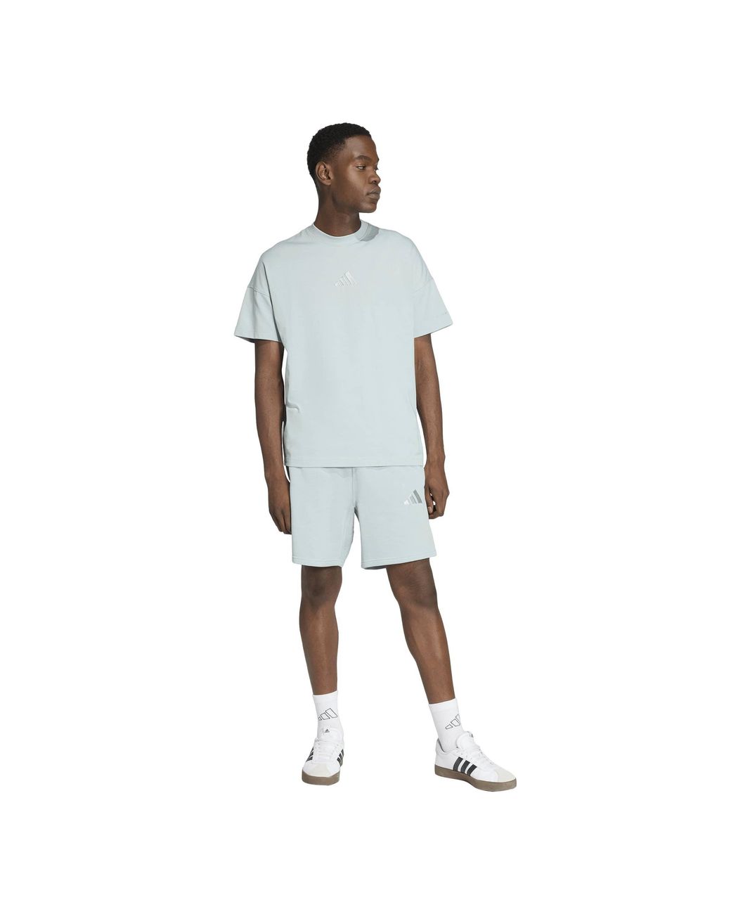 Adidas Blue All Szn Cotton Short-Sleeve Oversized-Fit T-Shirt for men
