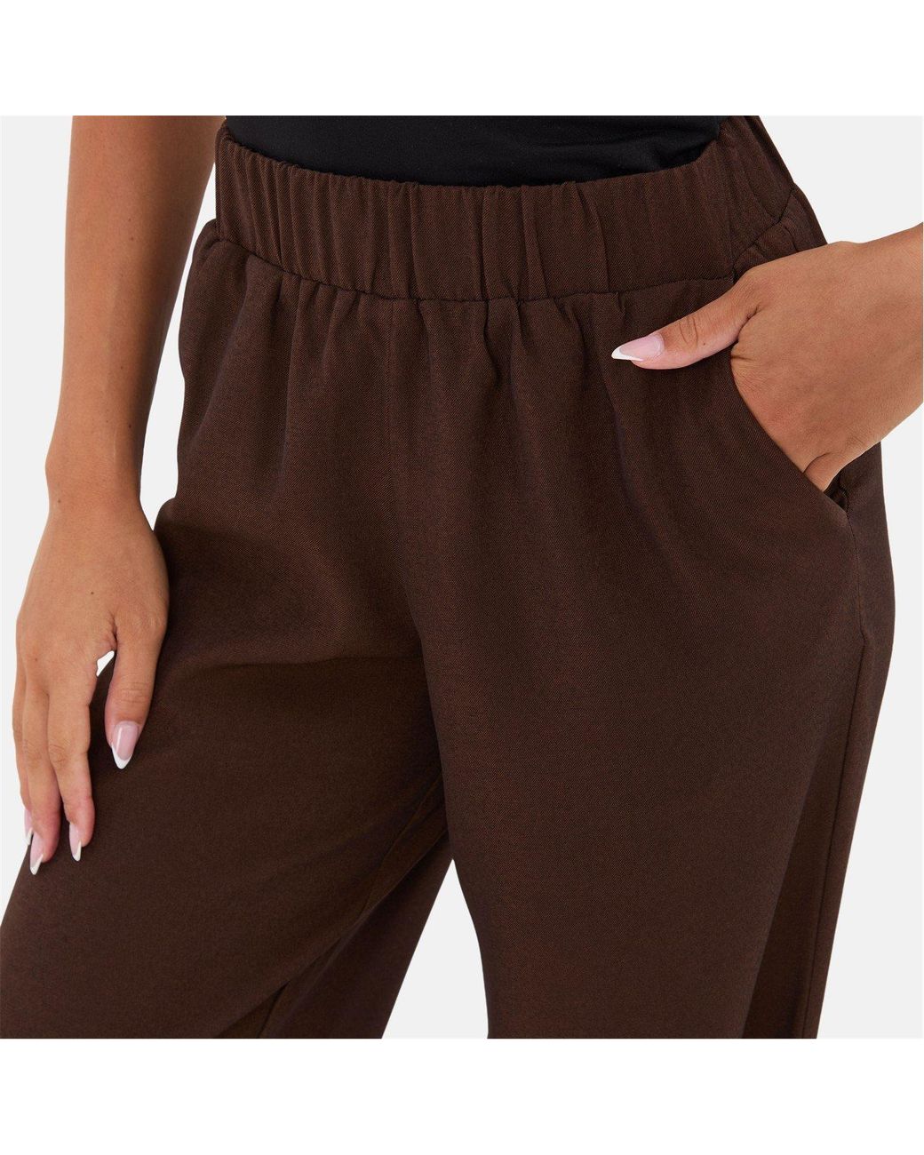 I Saw It First Brown Straight Leg Trouser