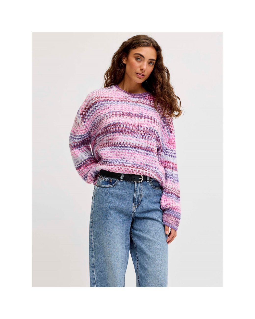 JJXX Pink Space Dye Crew-Neck Jumper
