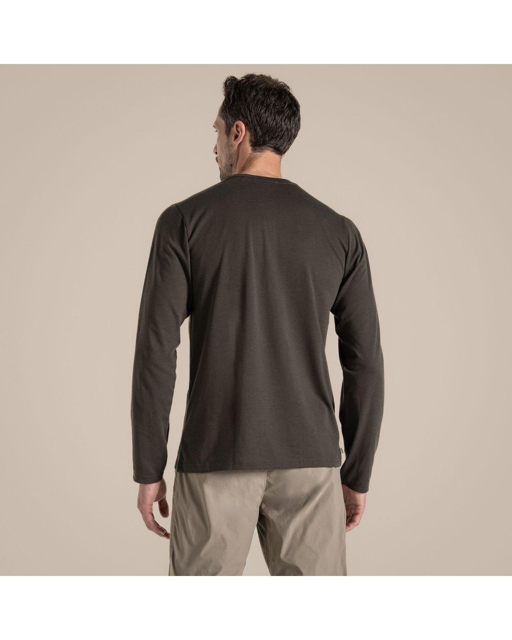 Craghoppers Black Nosi Life Abel Long Sleeve Tshirt for men