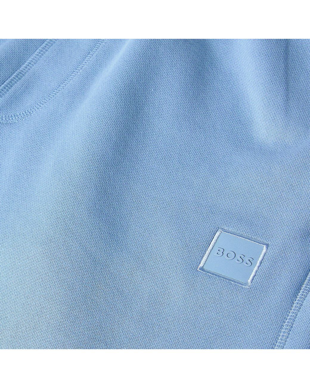 Boss Blue Mid-Length Elasticated Drawstring Fleece Shorts for men