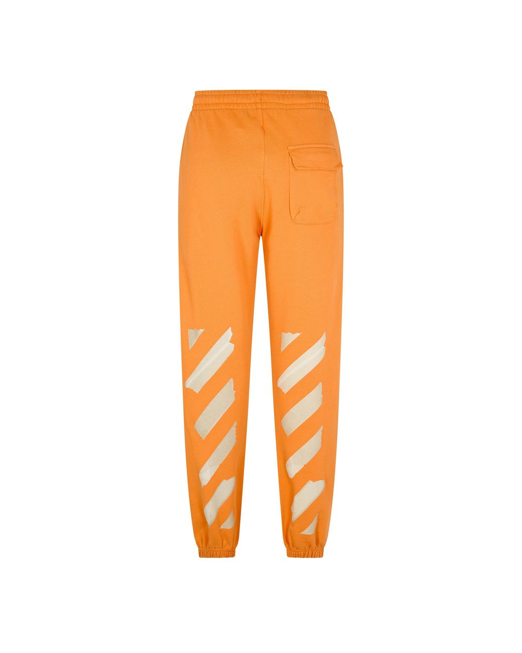 Off-White c/o Virgil Abloh Orange Autumn Winter Fleece Sweatpants, Closed Hem Trousers for men